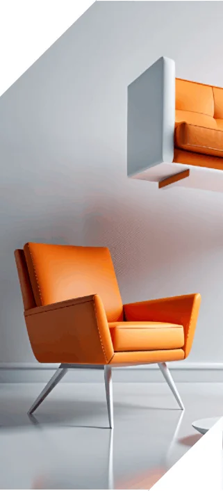 Orange armchair from the side