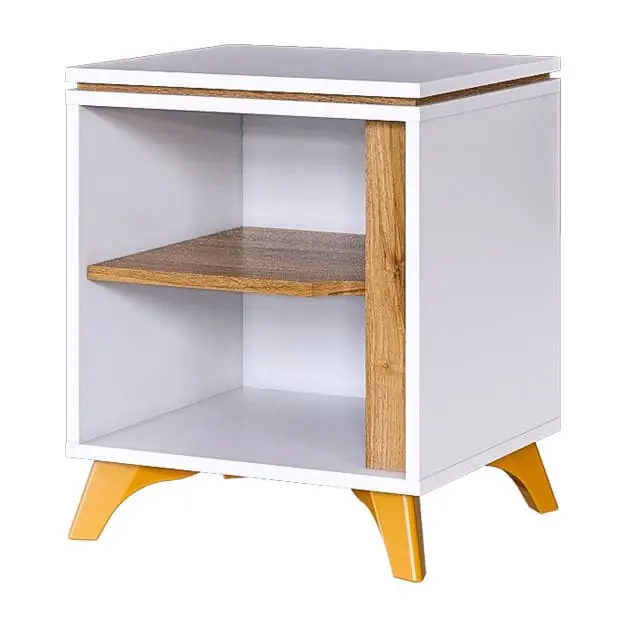 Тумба прикроватная Сканди Белый снег/Орех лион (CLP) | Интернет магазин Масса Мебель