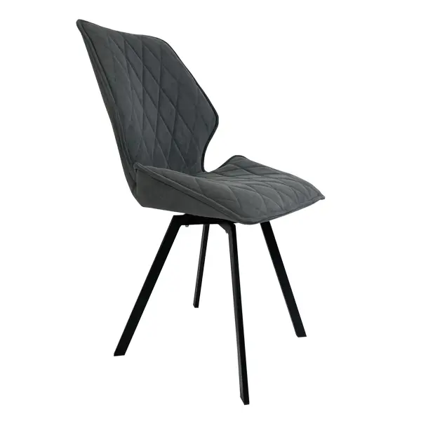 Стул мягкий Браво муар черный/серый поворотный 360 (VIS) | Интернет магазин Масса Мебель