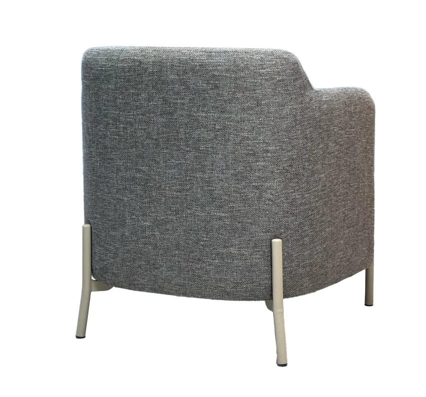 Кресло дизайнерское Сэнди серая рогожка-ножки металл, MASSA - интернет магазин Масса Мебель