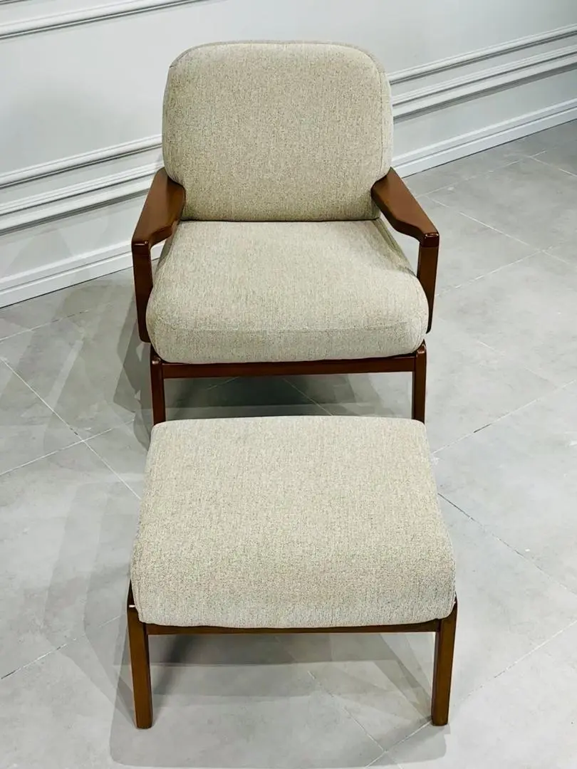 Пуф для ног Рига 07-01 бежевый велюр-каркас бук, MASSA