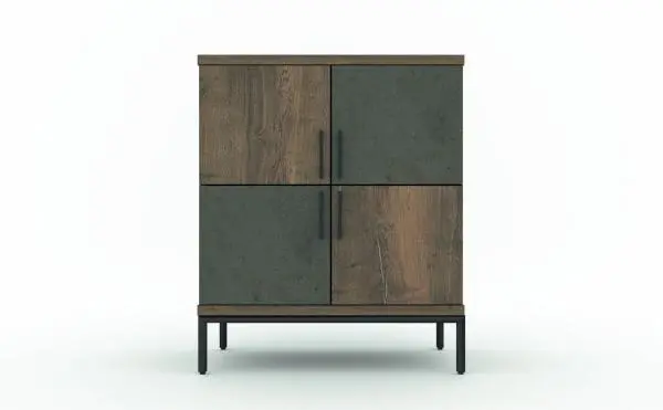 Комод Loft 2 Бетон Чикаго/Дуб Галифакс Олово (ANT)