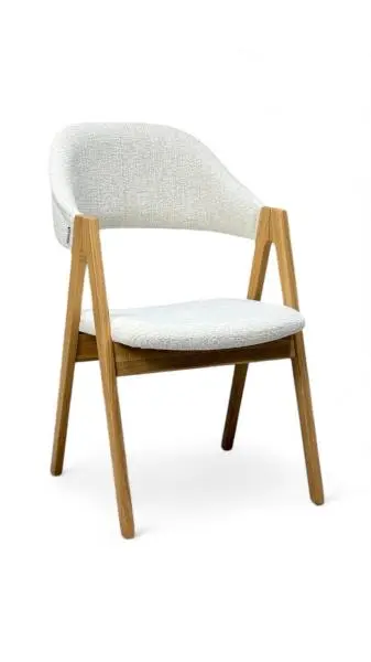 Стул мягкий Белфаст Д-2 белый букле-каркас дуб, MASSA