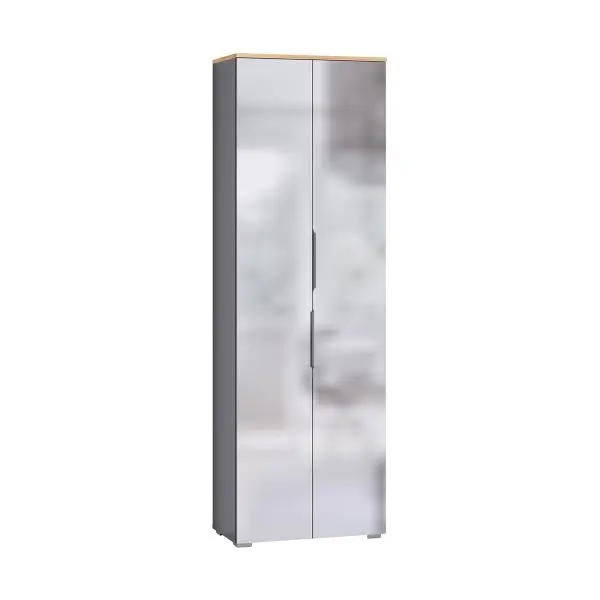 Шкаф распашной узкий Октава 13.338 Серый Графит/Дуб Золотой (Mob)