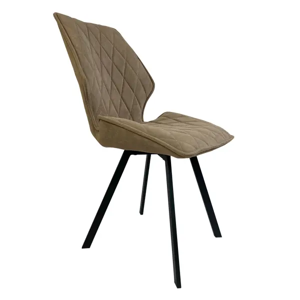 Стул мягкий Браво муар черный/мокко поворотный 360 (VIS) | Интернет магазин Масса Мебель