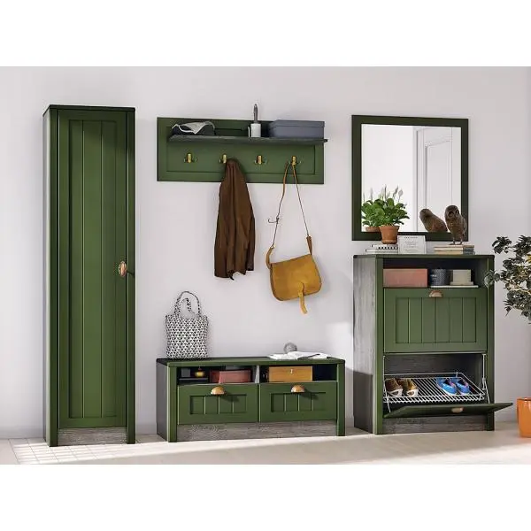 Комплект мебели в прихожую Прованс Зеленый дип (RAU)