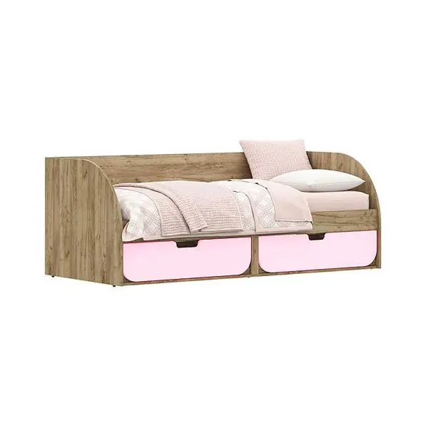 Кровать детская Колибри (Крафт золотой/розовый) RAU