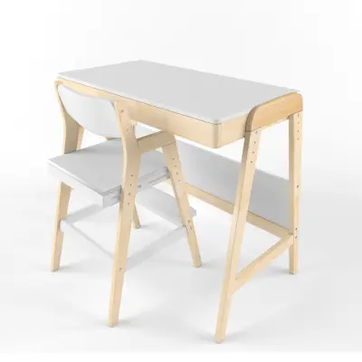 Растущая мебель комплект стол и стул Вуди Белый комбо (POP)