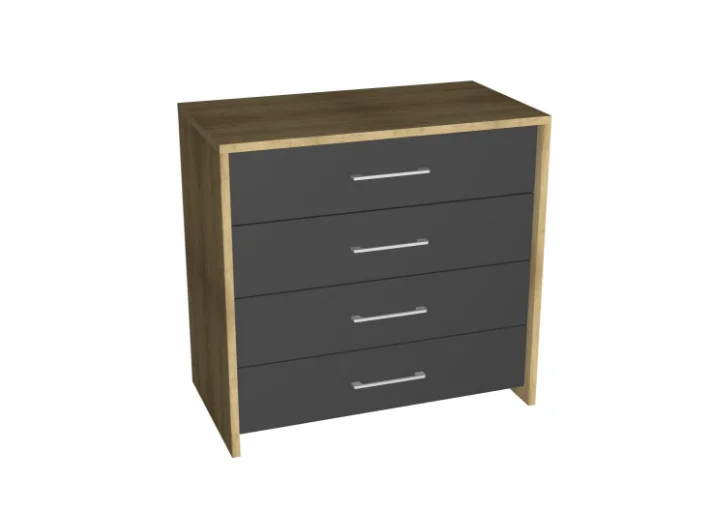 Модульная спальня Бруклин (Дуб Краф золотой/Антрацит) EM | Интернет магазин Масса Мебель