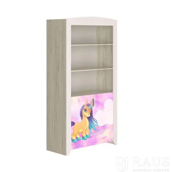 Шкаф открытый Буква (дуб крафт белый/пони)