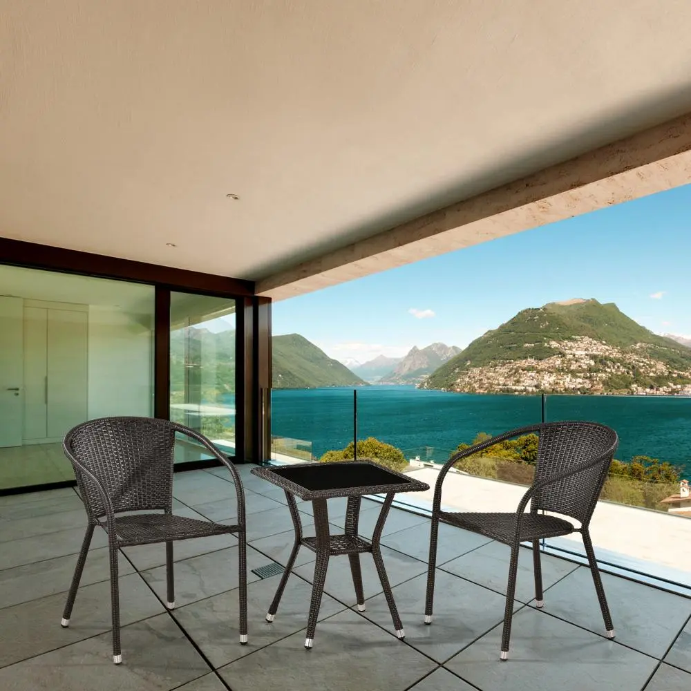 Комплект плетеной мебели из искусственного ротангаT25A/Y137C-W53 Brown 2Pcs (AG) | Интернет магазин Масса Мебель