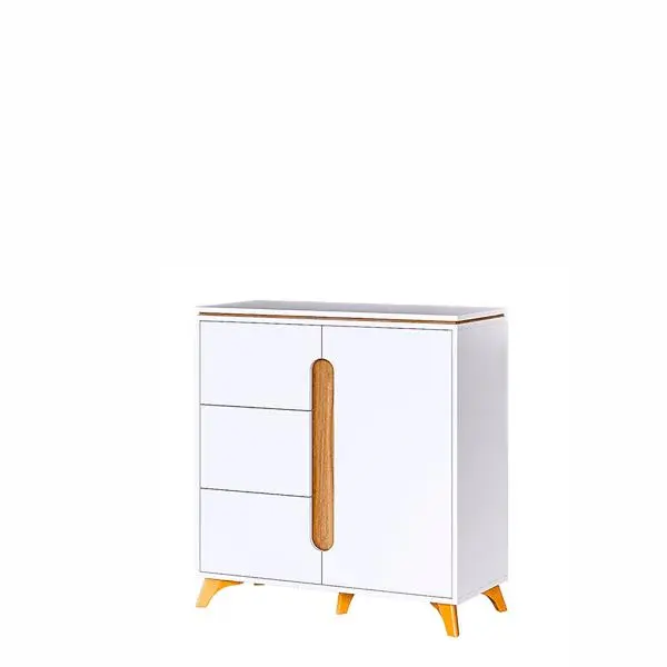 Комод Сканди 900 Белый снег/Орех лион (CLP)