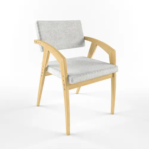 Растущая мебель стул регулируемый Бруно массив, велюр белый (POP)