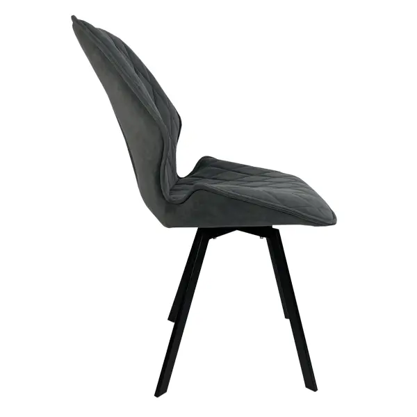 Стул мягкий Браво муар черный/серый поворотный 360 (VIS) | Интернет магазин Масса Мебель