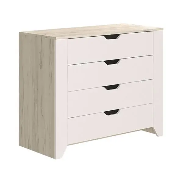 Комод Буква (дуб крафт белый/белый софт)