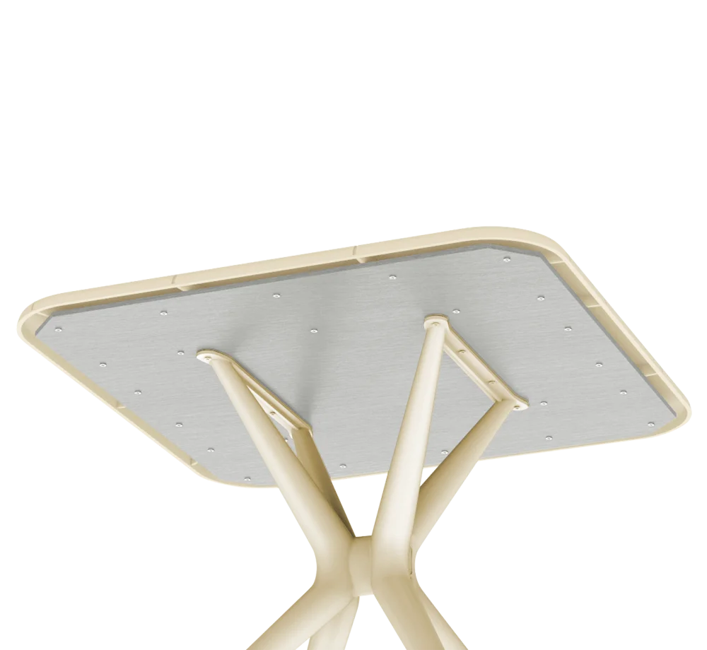 Стол пластиковый квадратный SHT-TU30/TT30 83/83 бежевый/бежевый(SHF) 