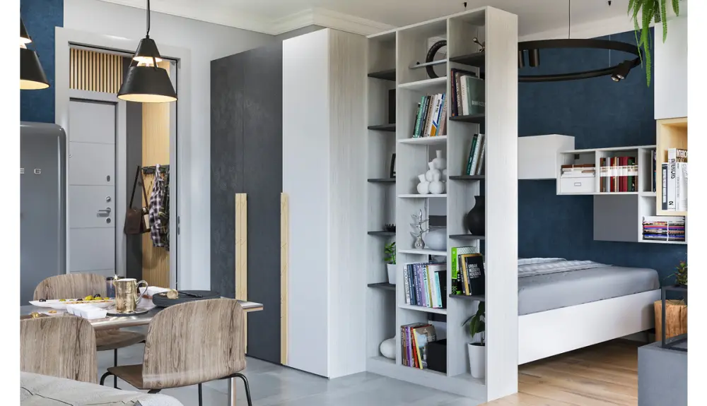 Стеллаж-перегородка коллекция НьюТон Грэй (POP) 