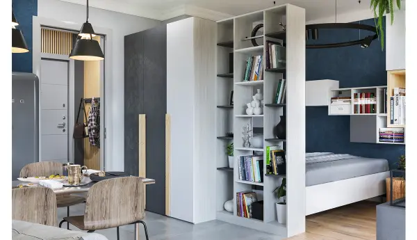 Стеллаж-перегородка коллекция НьюТон Грэй (POP) 