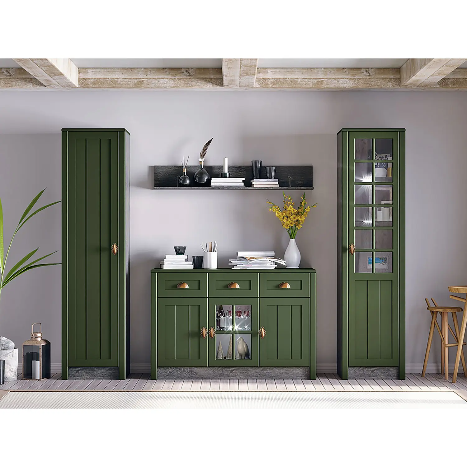 Комод-сервант Прованс Зеленый дип (RAU)