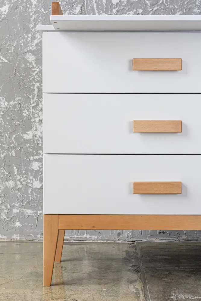 Комод с пеленальным столиком Terra белый/дерево (ANT) 