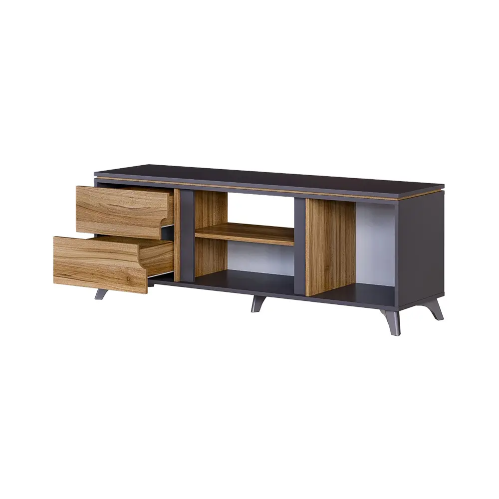 Тумба ТВ Сканди Серый графит/Орех лион (CLP) | Интернет магазин Масса Мебель