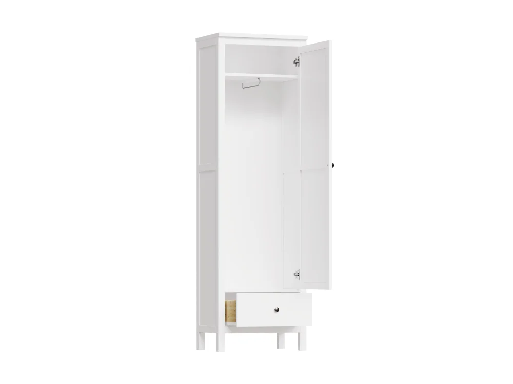 Шкаф пенал для одежды Кантри 11 белый (GL) снято | Интернет магазин Масса Мебель