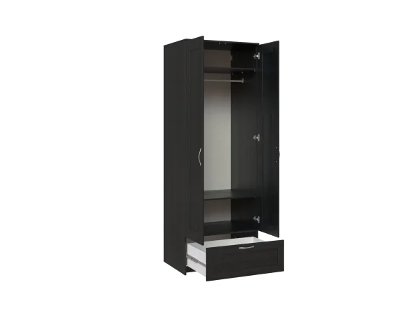 Шкаф двухстворчатый Сириус высота 220 см 2 двери и 1 ящик венге (GL) 