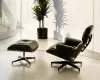 Кресло для отдыха Eames Style Lounge Chair (черная кожа/черный орех) - интернет магазин Масса Мебель