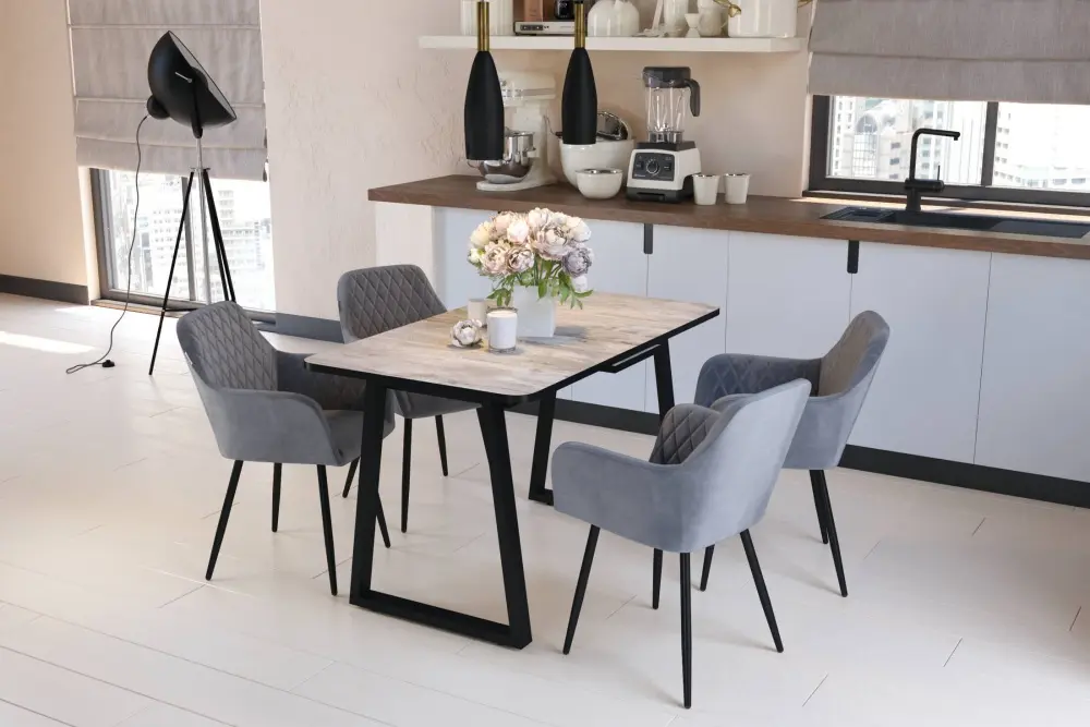 Стол раздвижной SHT-T40/130-160 дуб аляска / черный (SHF) 