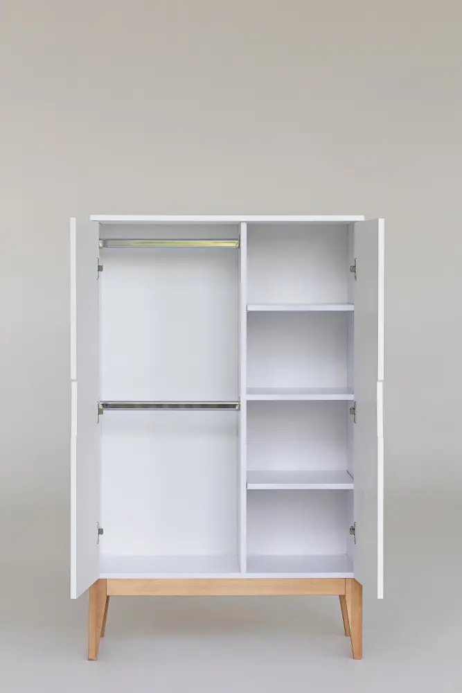 Шкаф Mia распашной белый/дерево (ANT) 