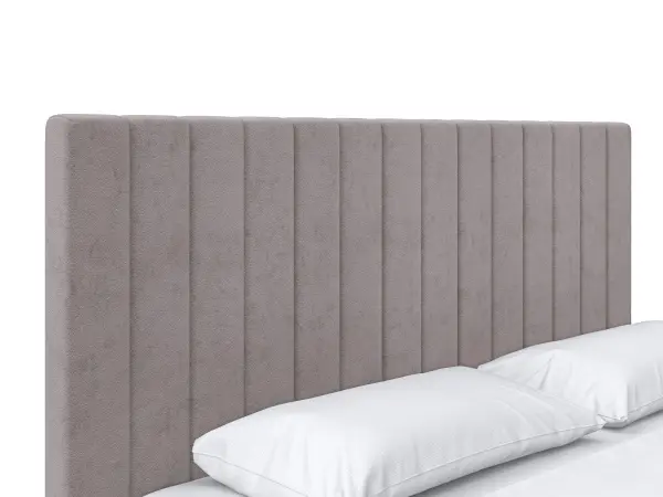 Кровать с подъемным механизмом двуспальная Саманта 140х200 серо-коричневый велюр, MASSA