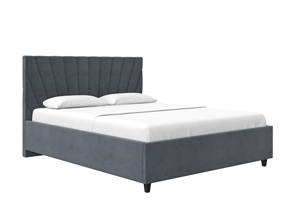 Кровать с подъемным механизмом двуспальная Роксана 180х200 пепельно-серый велюр, MASSA