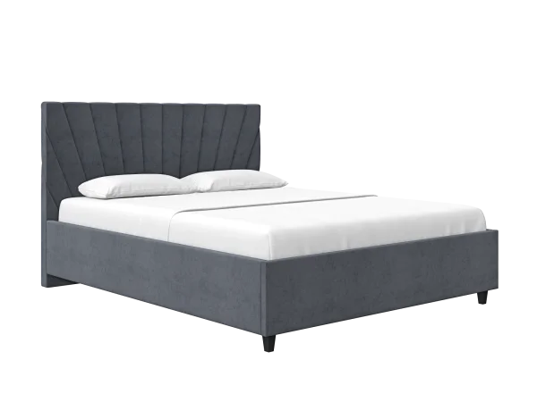 Кровать с подъемным механизмом двуспальная Роксана 180х200 пепельно-серый велюр, MASSA