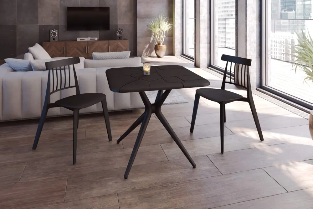 Стол пластиковый квадратный SHT-TU30/TT30 83/83 коричневый(SHF) 