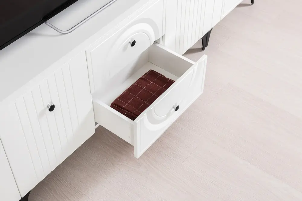 Тумба под ТВ 16.45  Валенсия белый/шагрень (Mob) 