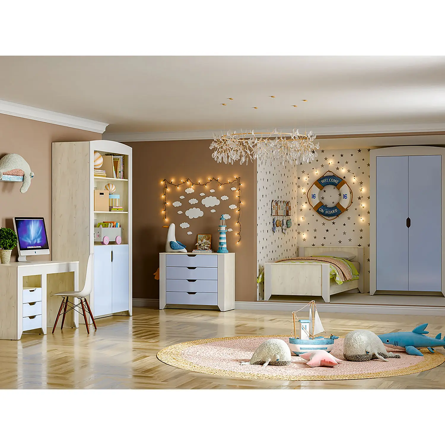 Мебель для детской Буква дуб крафт белый/белый софт (RAU)