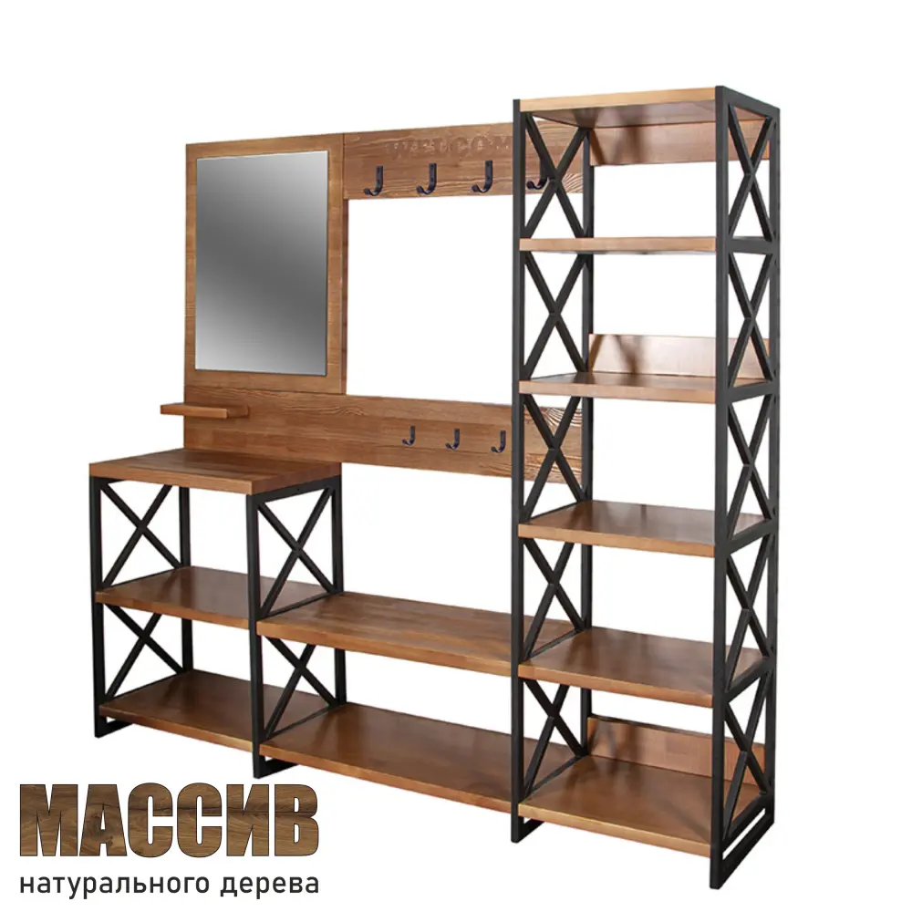 Прихожая Лофт 2 ирокко морение (ARG) | Интернет магазин Масса Мебель