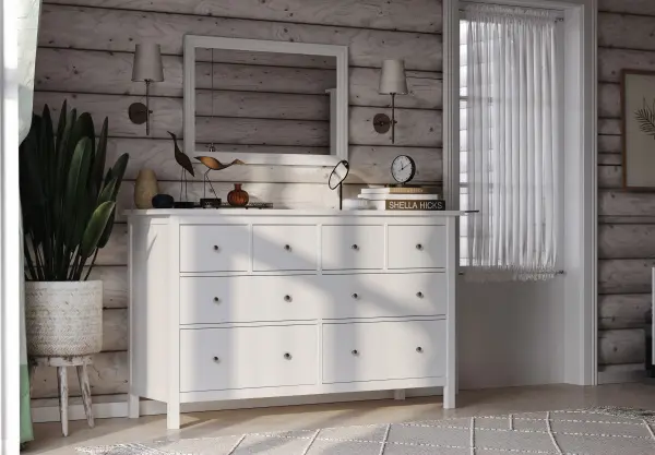 Комод 8 ящиков Кантри 08 белый (GL) снято | Интернет магазин Масса Мебель