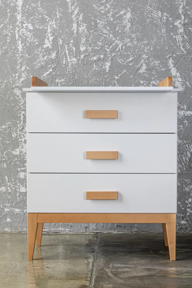 Комод с пеленальным столиком Terra белый/дерево (ANT) 