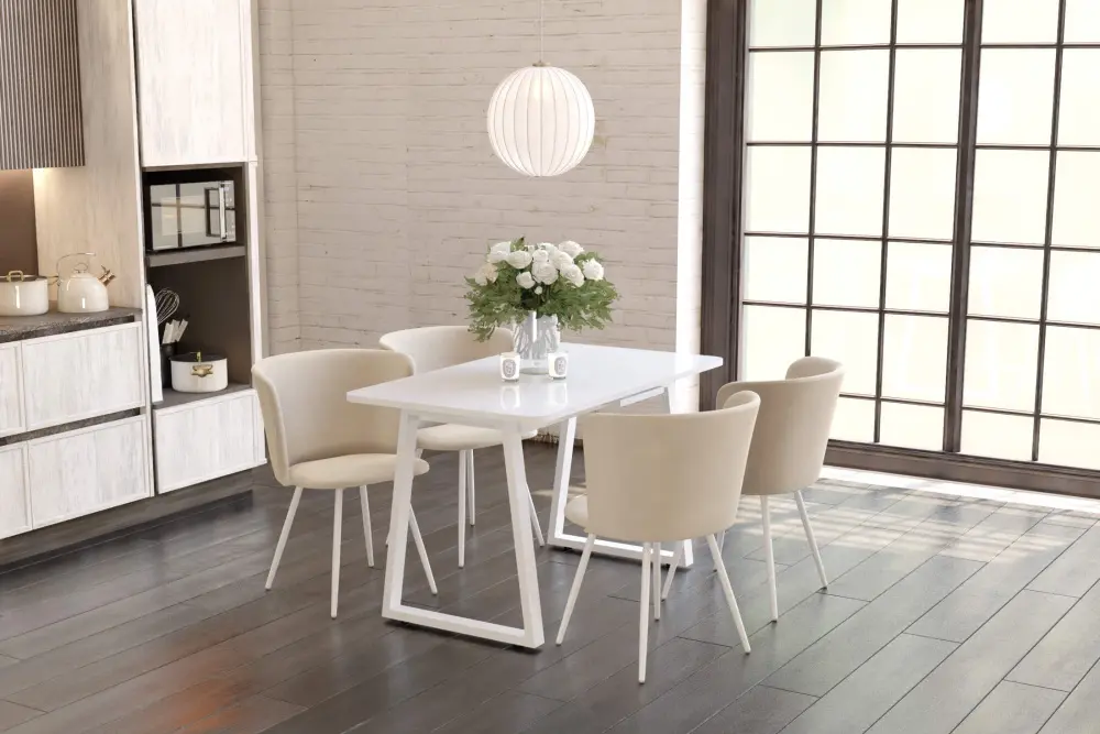 Стол раздвижной SHT-T40/130-160 белый глянцевый / белый (SHF) 