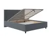 Кровать с подъемным механизмом двуспальная Роксана 180х200 пепельно-серый велюр, MASSA