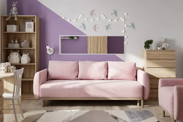 Диван кровать Тулисия розовый рогожка (GL) | Интернет магазин Масса Мебель