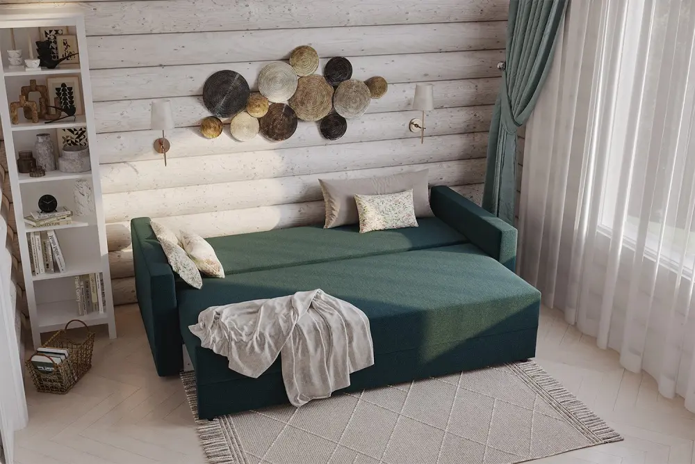 Диван кровать Вало Malmo бирюза рогожка (GL) | Интернет магазин Масса Мебель