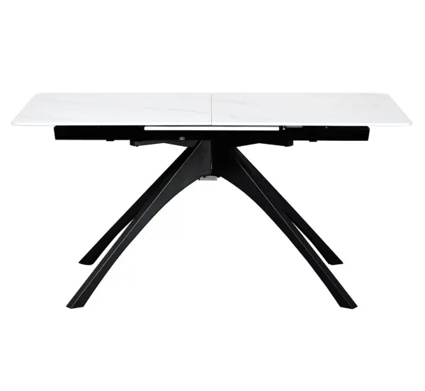 Стол обеденный раскладной SHT-T76 белый мрамор /черный (SHF) 