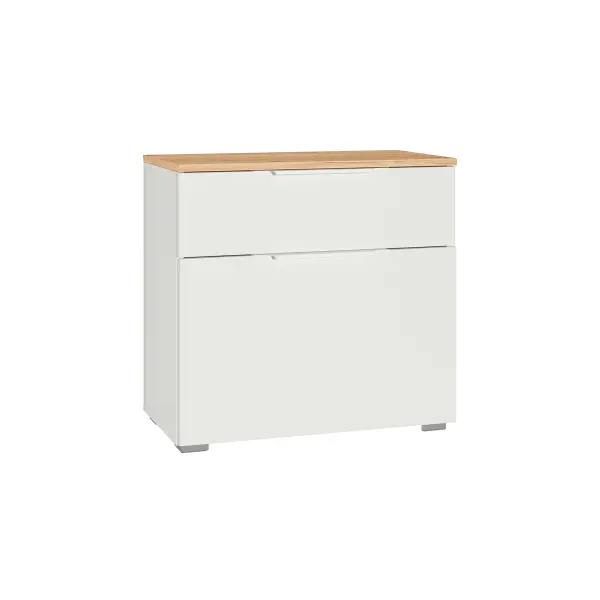 Тумба для обуви Октава 16.127 Белый шагрень/Дуб Золотой CRAFT (Mob) 