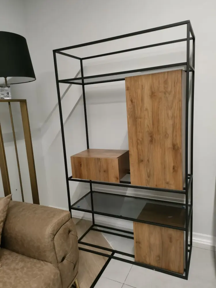 Стеллаж из металлического профиля и МДФ SIENNA Турция | Интернет магазин Масса Мебель