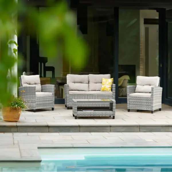 Комплект плетеной садовой мебели AFM-804C Grey (AG) | Интернет магазин Масса Мебель
