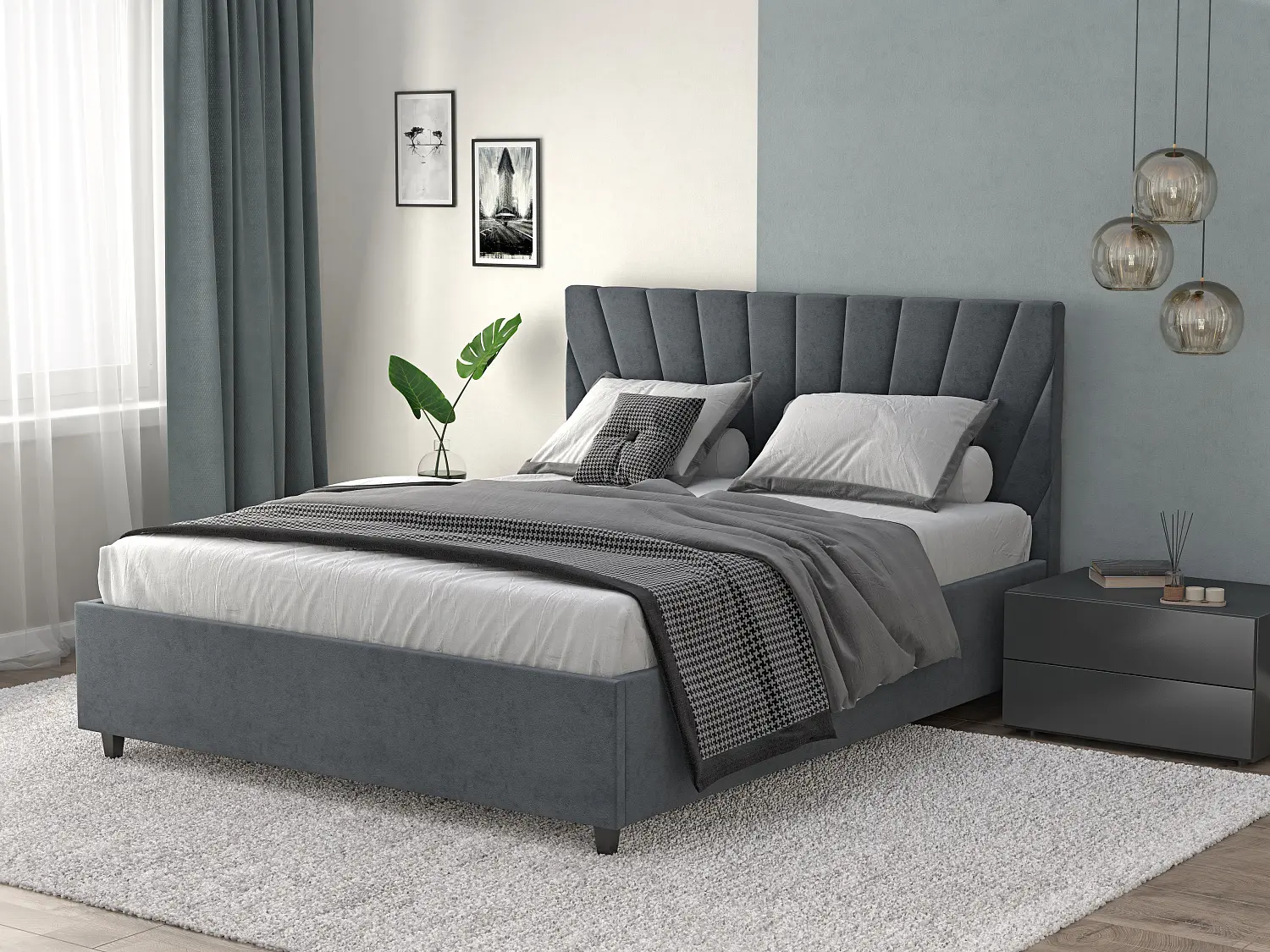 Кровать с подъемным механизмом двуспальная Роксана 180х200 MASSA