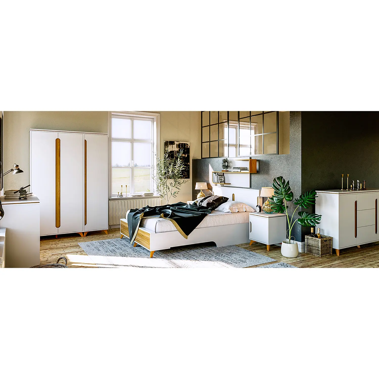 Модульная спальня Сканди Серый графит (CLP)