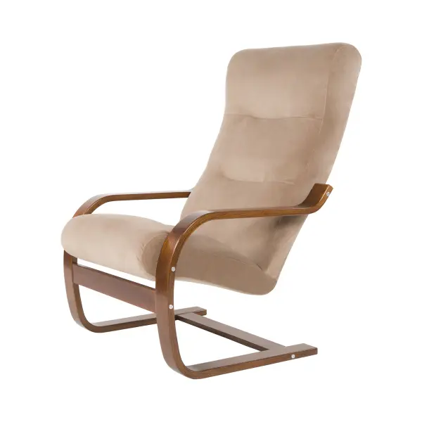 Кресло поэнг Гарда вишня/Фреш 06, шпон, велюр (GT) - интернет магазин Масса Мебель